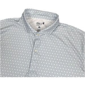 Johnnie-O Performance Polo Shirt Mens XL White Geometric Star Burst AOP Golf